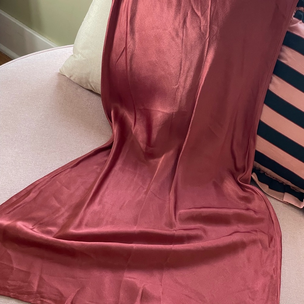 Mustard Seed Clay colored silky skirt elastic waist
